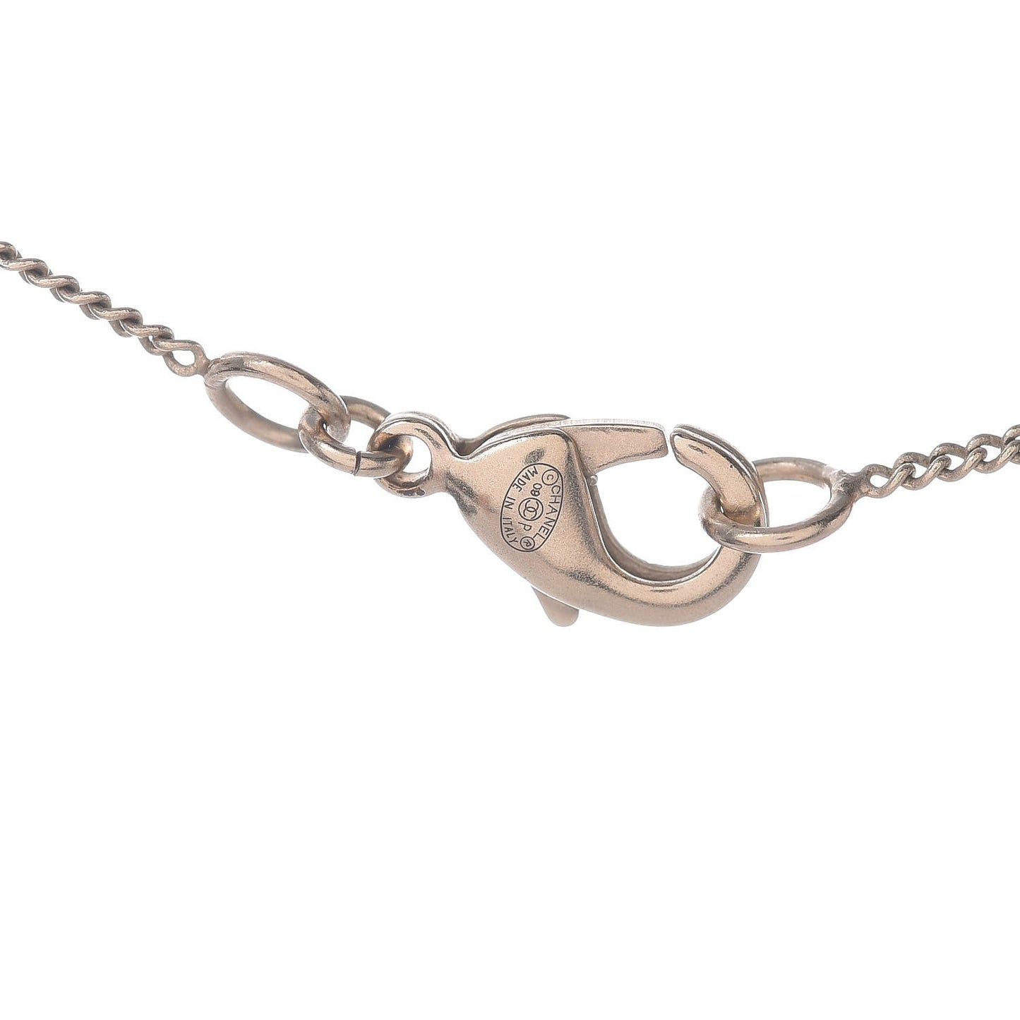 Crystal Resin Scissors CC Pendant Necklace Black Gold