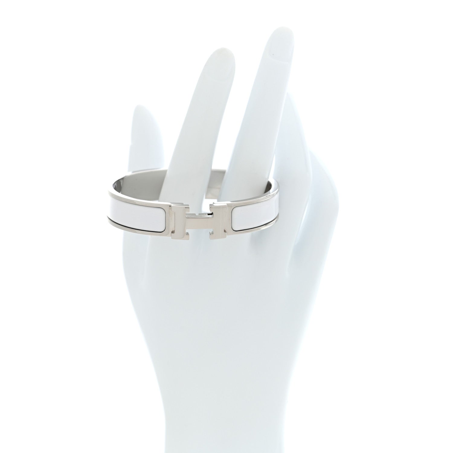 Hermes Enamel Narrow Clic Clac H Bracelet PM White 2 of 4