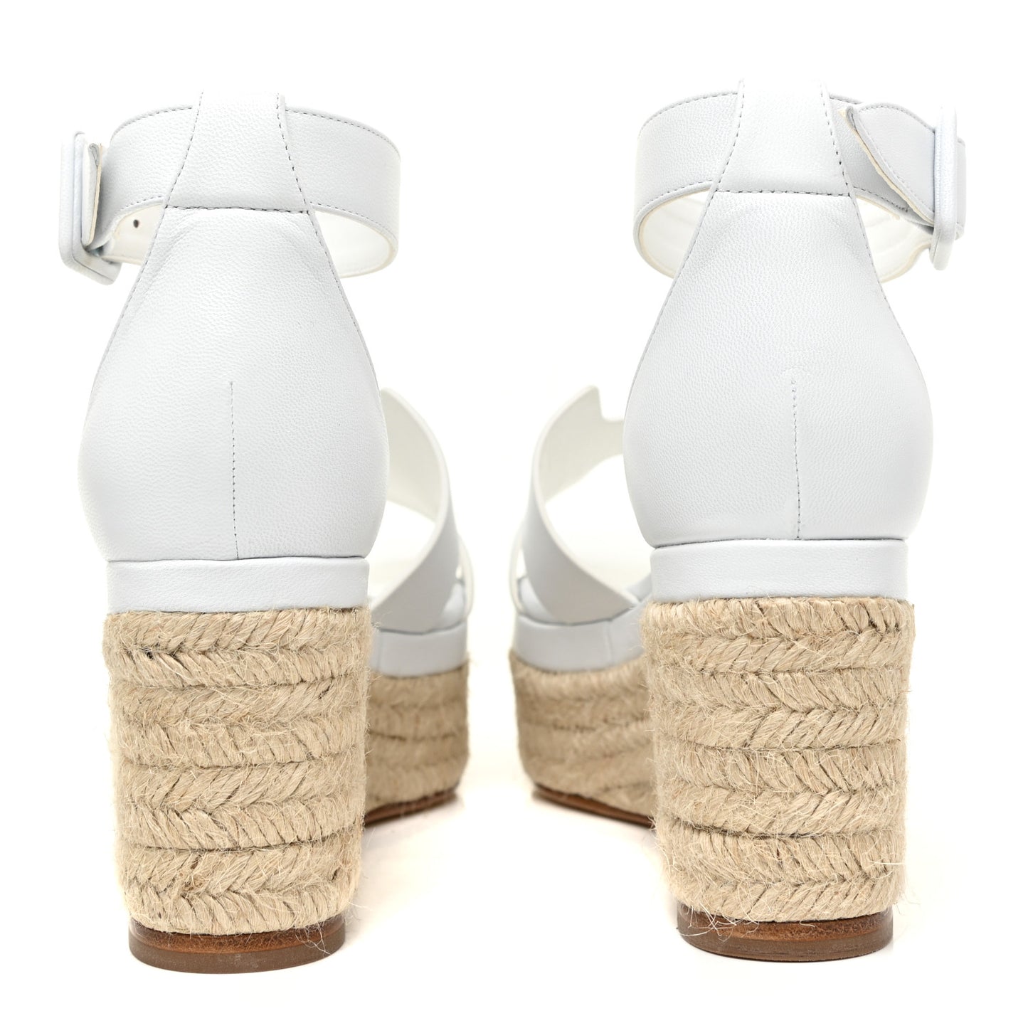Goatskin Elda Espadrille Wedge Sandals 37 White