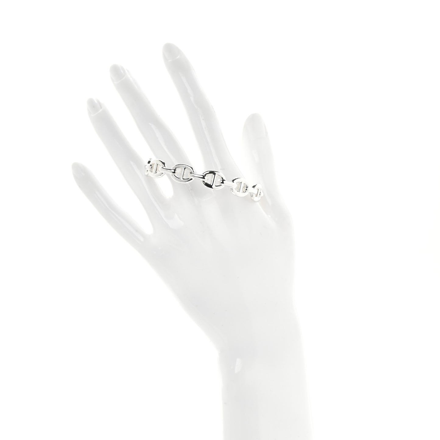 Sterling Silver MM Chaine d'Ancre Enchainee Cuff Bracelet SH