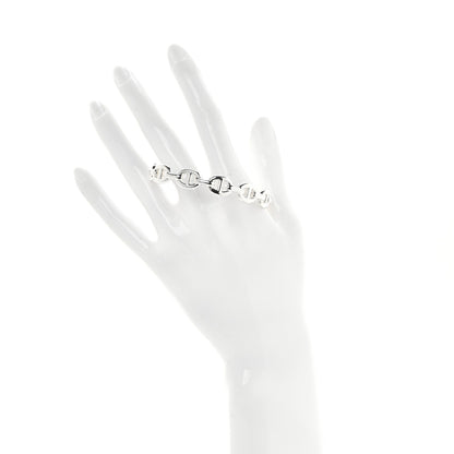 Hermes Sterling Silver MM Chaine d'Ancre Enchainee Cuff Bracelet SH 2 of 5