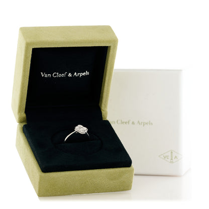 Van Cleef & Arpels 18K White Gold Diamond Sweet Alhambra Ring 51 5.75 7 of 7