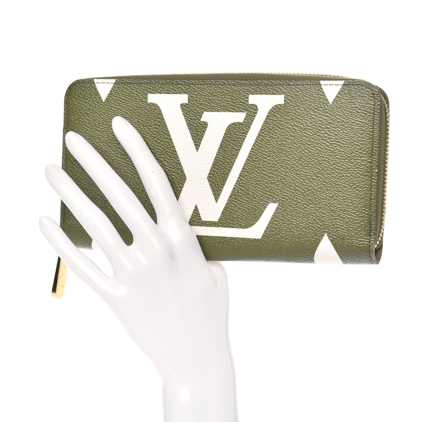 Monogram Giant Zippy Wallet Kaki White