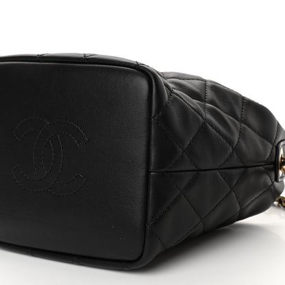 Chanel Lambskin Quilted Small Perfect Meeting Hobo Black 10 of 10