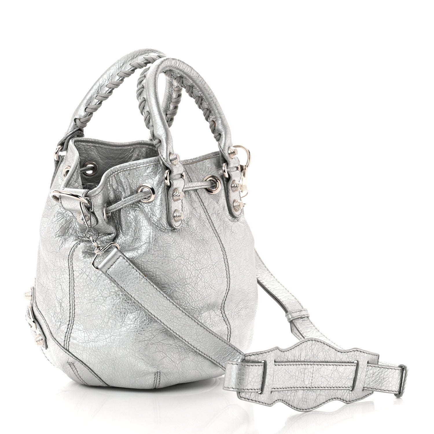 Balenciaga Agneau Giant 12 Silver Hardware Mini Pompon Gris Aluminum 3 of 11