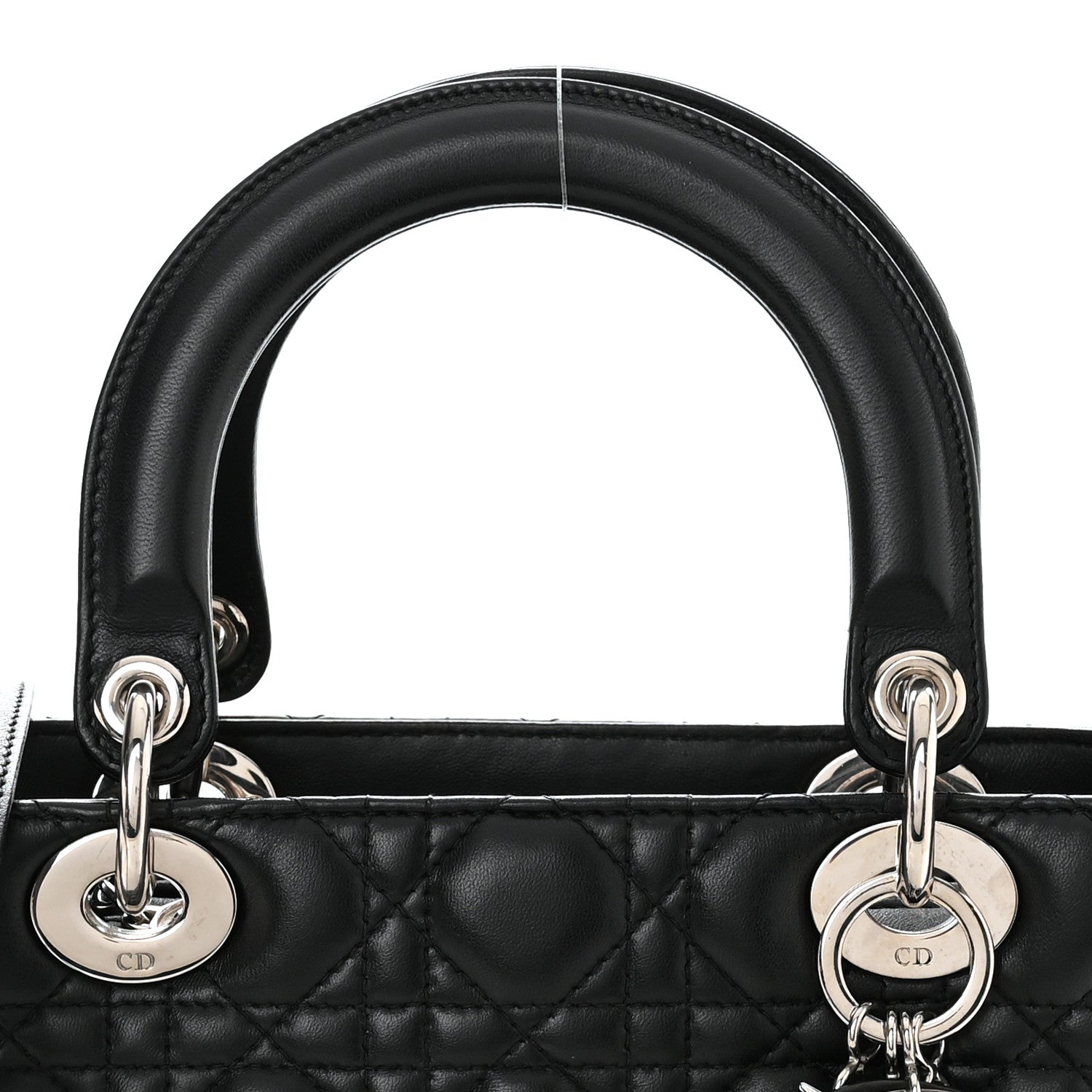 Christian Dior Lambskin Cannage Medium Lady Dior Black 8 of 10