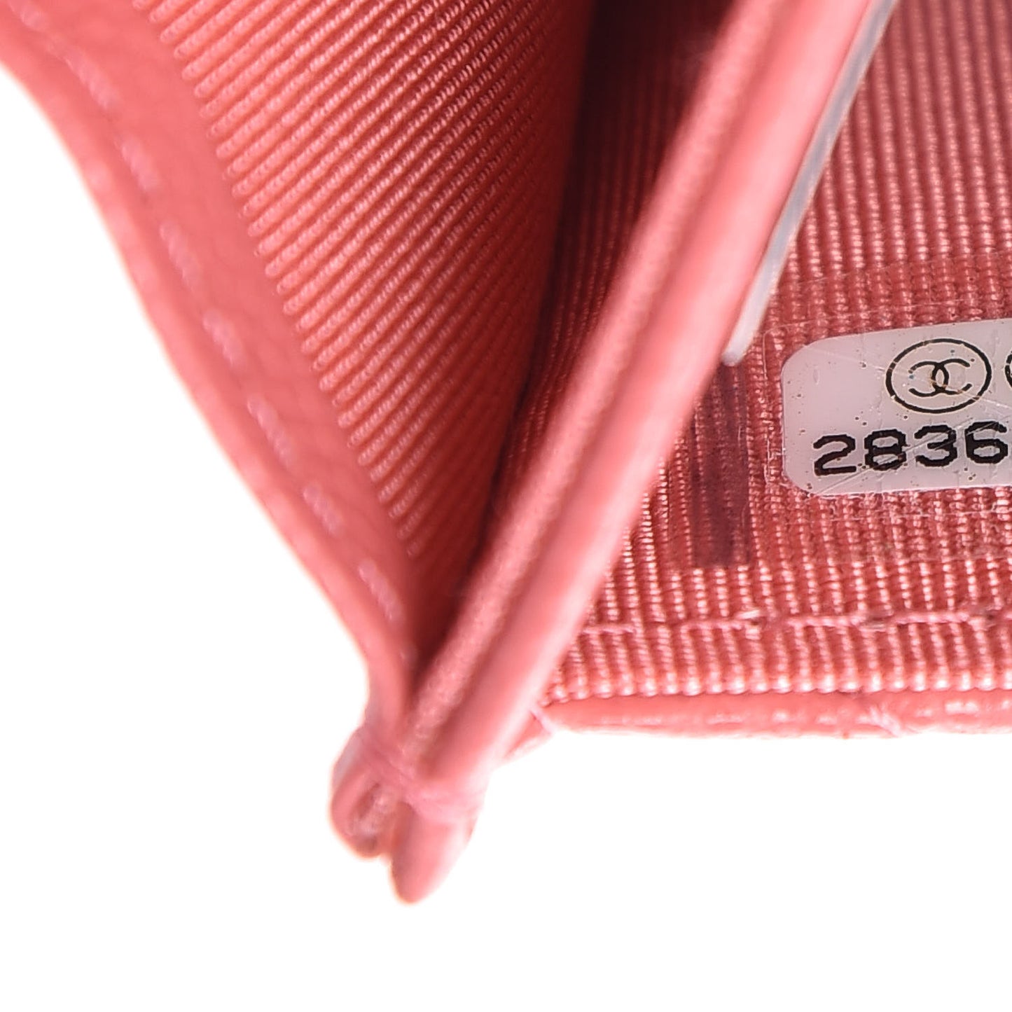 Caviar Quilted Flap Card Holder Wallet Pink