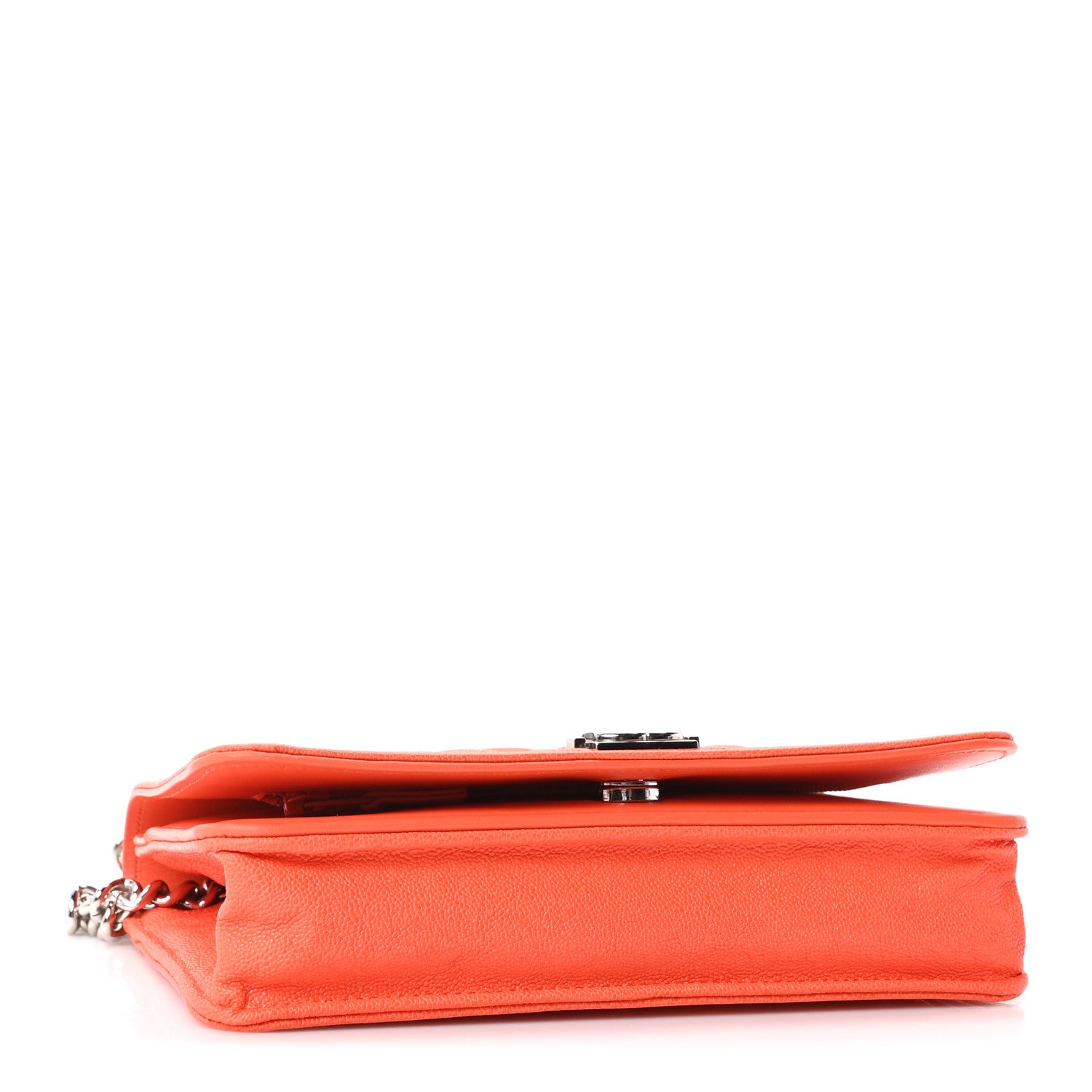 Chanel Caviar Quilted Boy Wallet On Chain WOC Orange 4 of 10