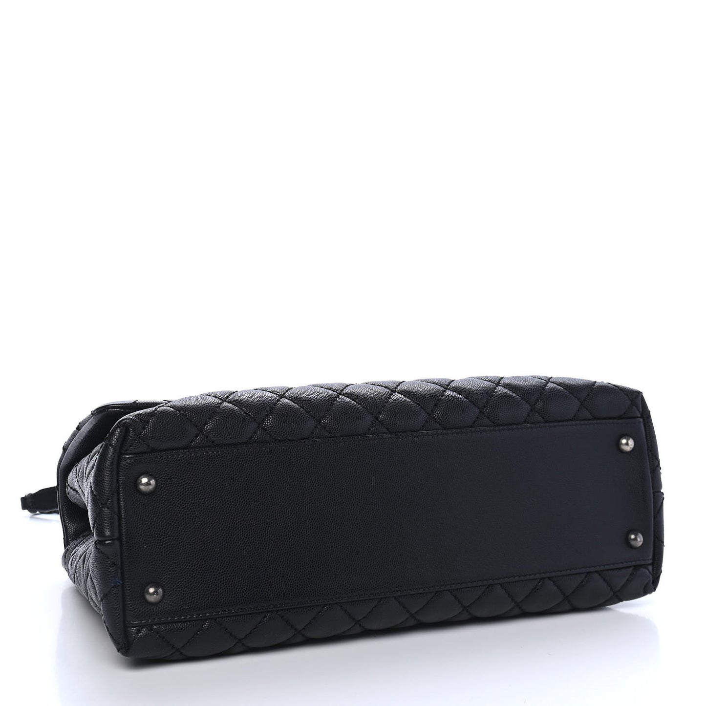 Caviar Lizard Quilted Medium Coco Handle Flap Black
