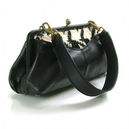 Miu Miu Leather Tweed Clasp Tote Black 3 of 11
