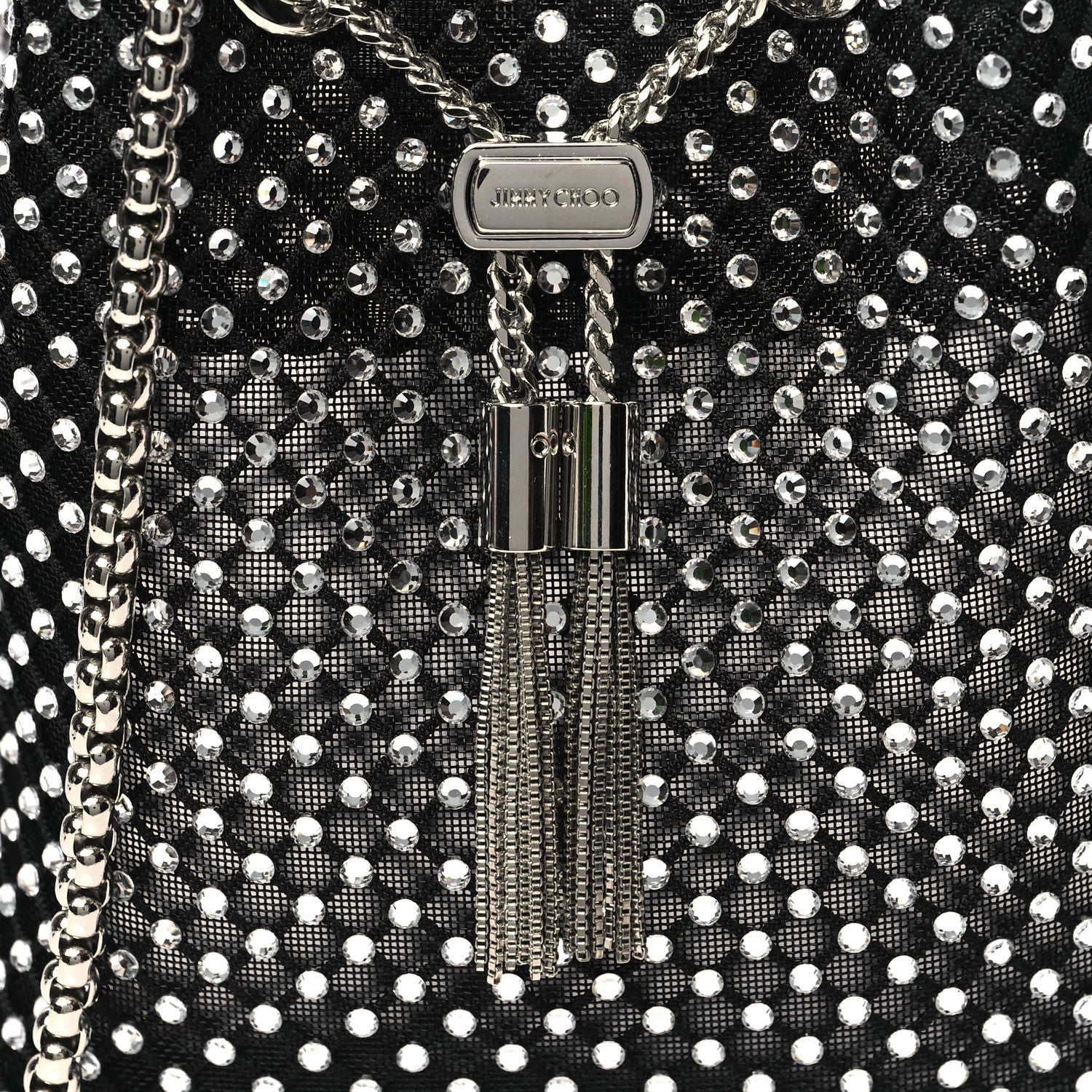 Jimmy Choo Mesh Crystal Bon Bon Bag Black 8 of 11