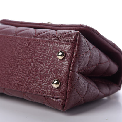 Chanel Caviar Quilted Extra Mini Coco Handle Flap Burgundy 7 of 9