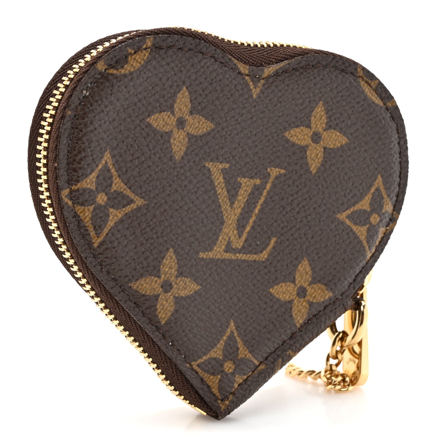 Monogram Leopard Coeur Heart Coin Purse Blanc Corail