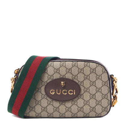 Gucci GG Supreme Monogram Web Neo Vintage Shoulder Bag Beige New Acero Crop 1 of 10