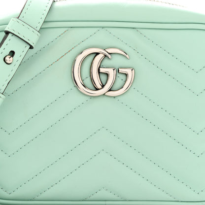 Gucci Calfskin Matelasse Mini GG Marmont Chain Shoulder Bag Water Green 7 of 11