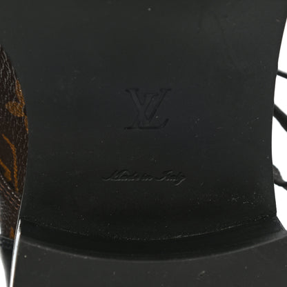 Louis Vuitton Calfskin Monogram Wonderland Flat Ranger Boots 38.5 Black 6 of 7