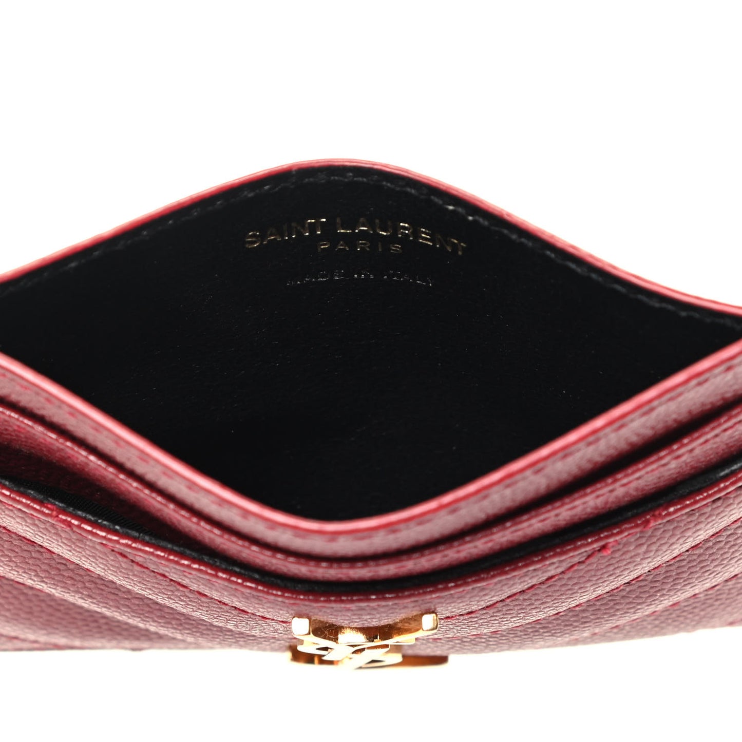 Grain De Poudre Matelasse Chevron Monogram Credit Card Case Opyum Red