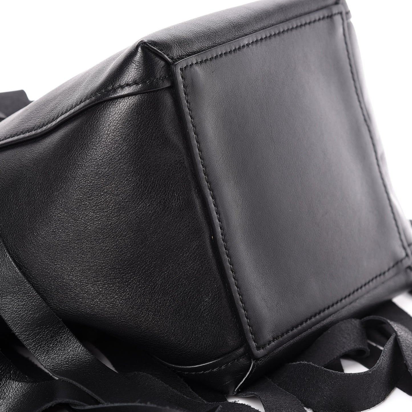Calfskin XS Fringe Laundry Cabas Black