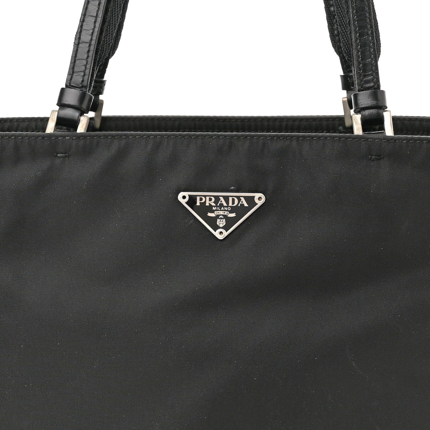 Nylon Calfskin Tote Black