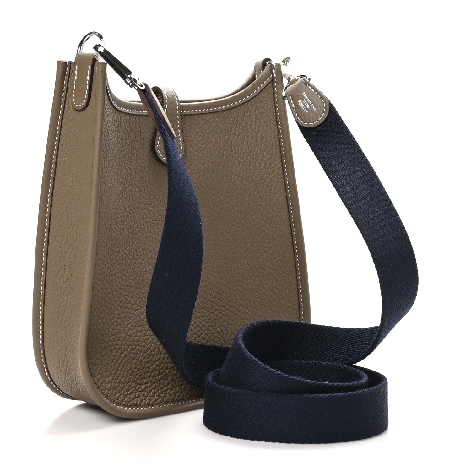 Hermes Taurillon Clemence Amazone Evelyne TPM Etoupe Bleu Indigo 2 of 10