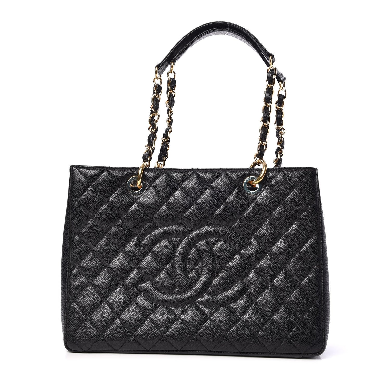 Caviar Quilted Grand Shopping Tote GST Black