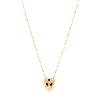 Cartier 18K Yellow Gold Tsavorite Onyx Panthere De Cartier Pendant Necklace 1 of 5