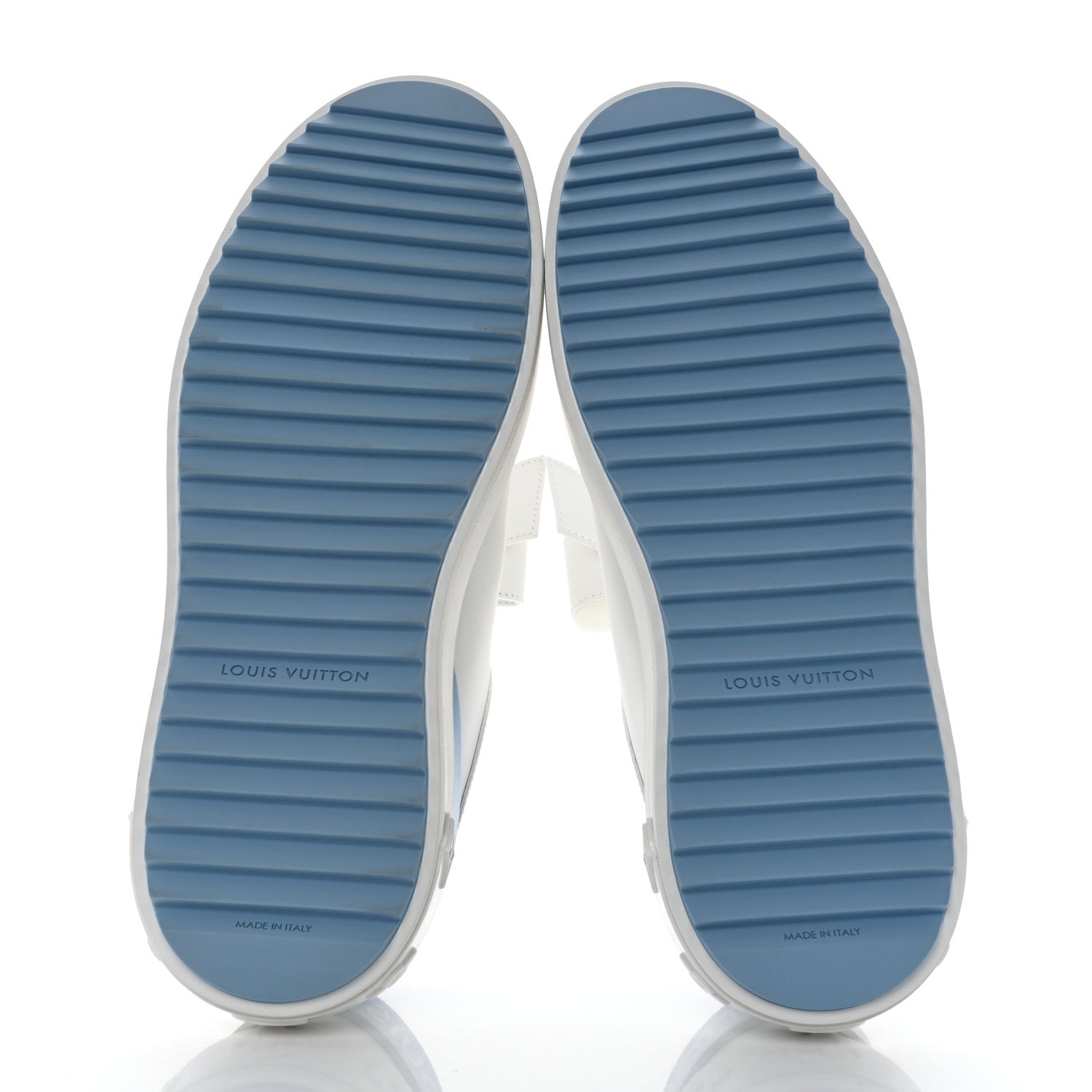 Louis Vuitton Calfskin Time Out Bow Sneakers 37.5 Blue 5 of 9