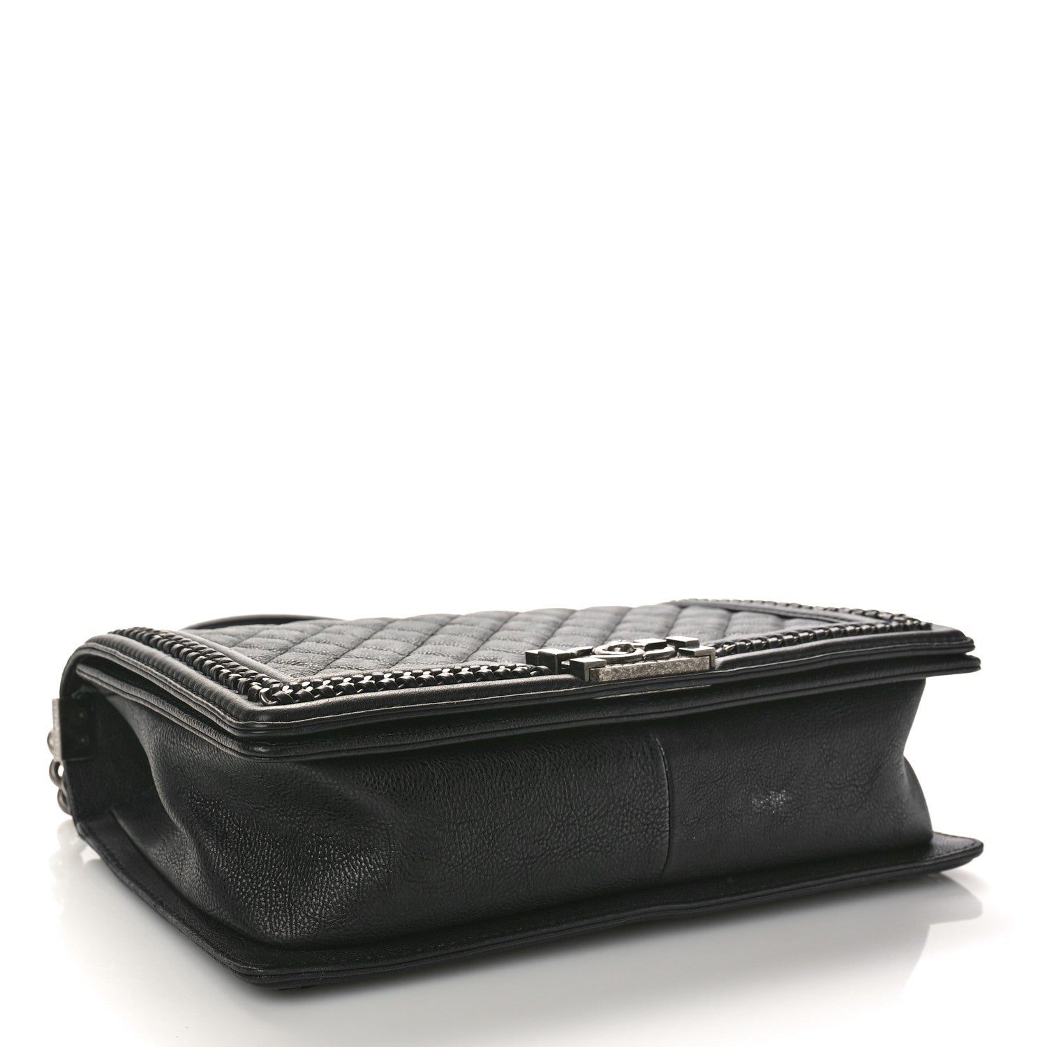 Chanel Goatskin Quilted New Medium Boy Handle Flap Black Black 4 of 12