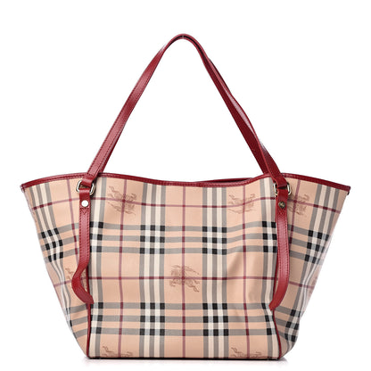 Burberry Haymarket Check Small Canterbury Tote Coral Red 5 of 15