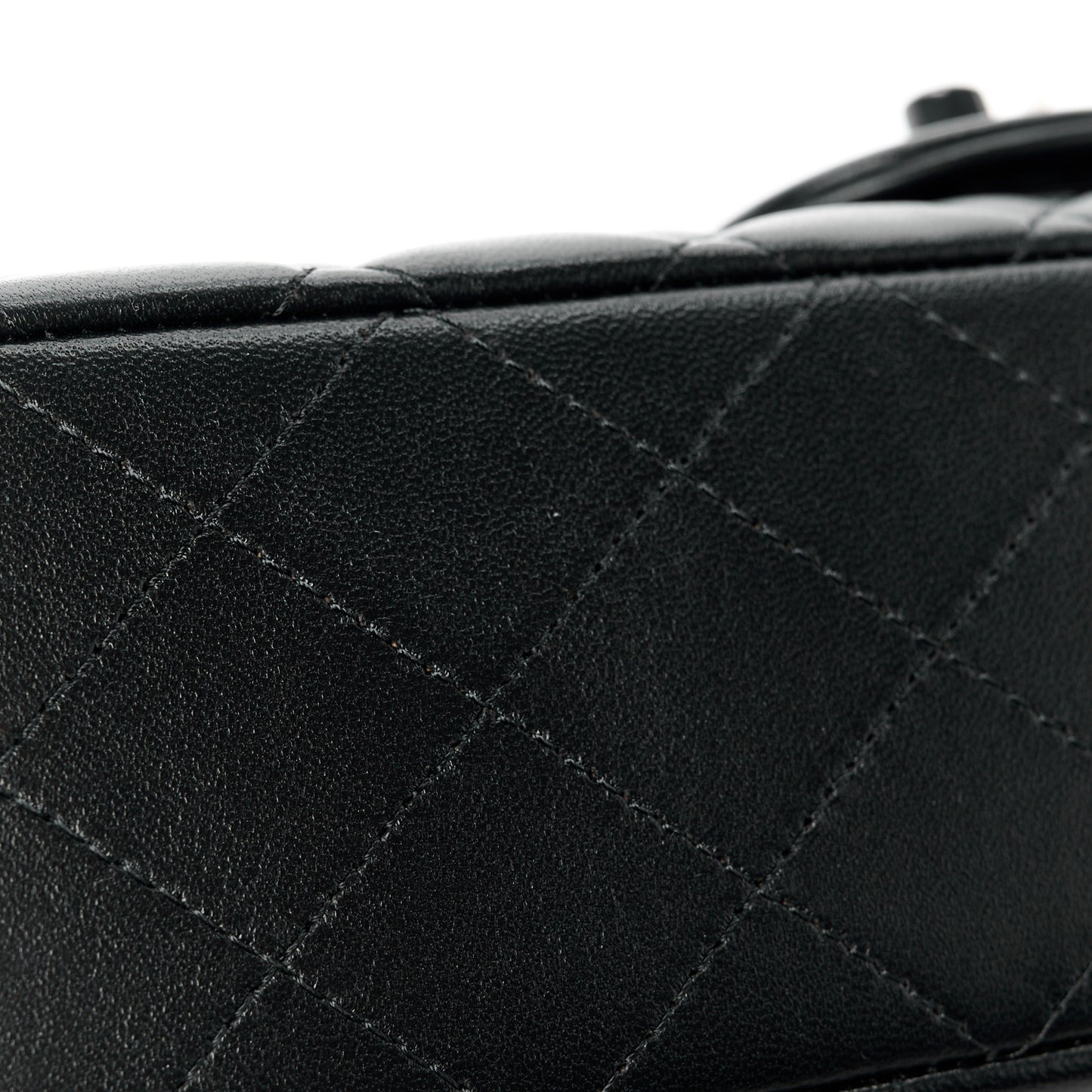 Lambskin Quilted Medium Double Flap So Black