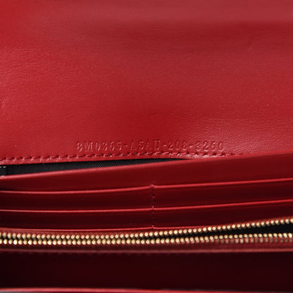 Fendi Vitello Vernice Mou F is Fendi Continental Envelope Wallet On Chain Rosso Cardinale 6 of 8
