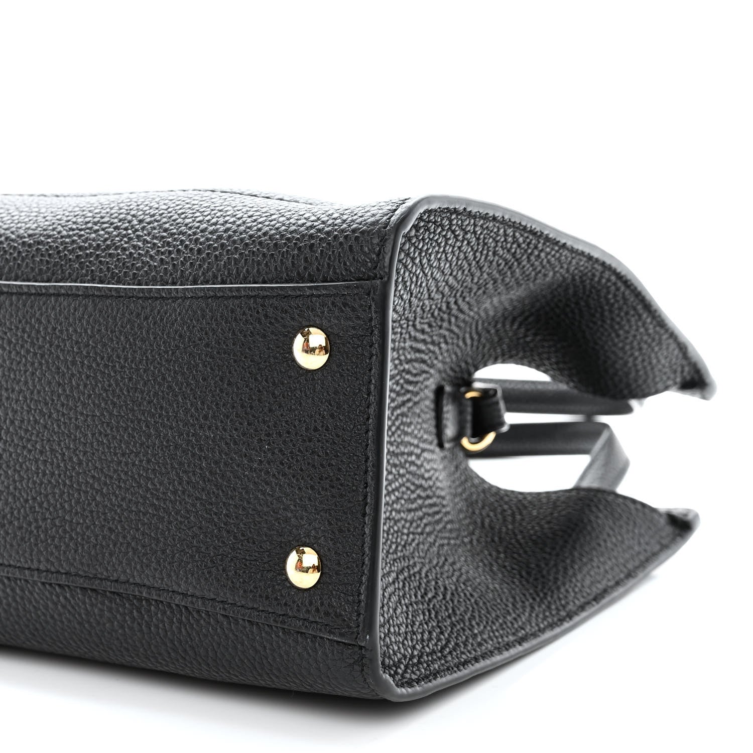 Salvatore Ferragamo Hammered Calfskin Double Handle Small Amy Tote Black 10 of 10
