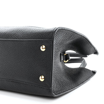 Salvatore Ferragamo Hammered Calfskin Double Handle Small Amy Tote Black 10 of 10