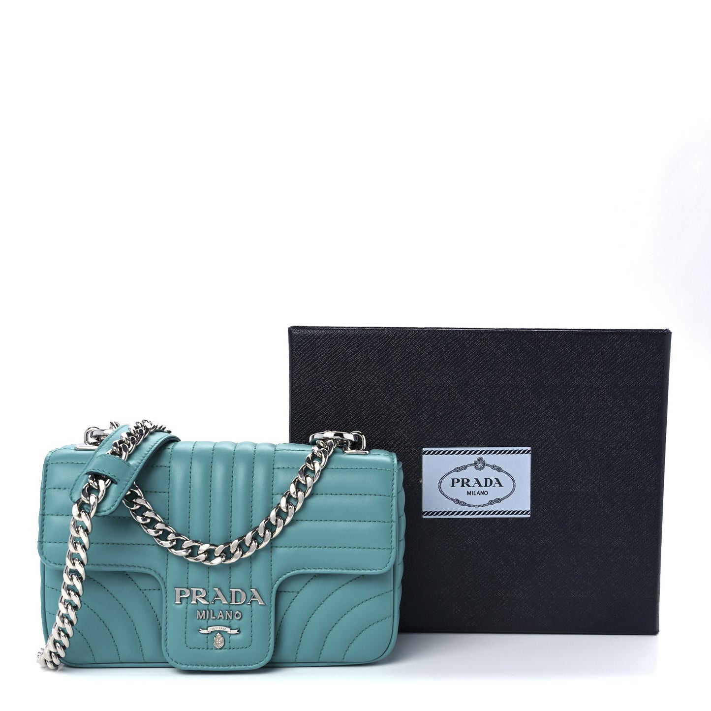Soft Calf Diagramme Medium Chain Flap Shoulder Bag Giada