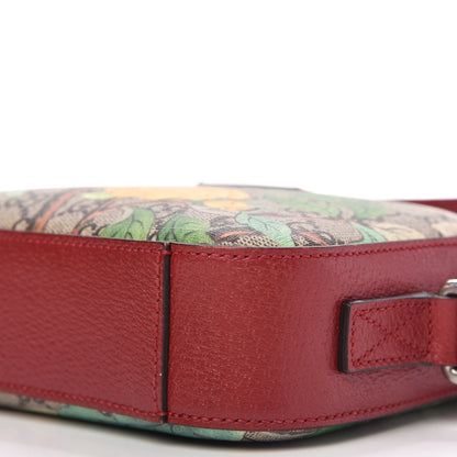Gucci GG Supreme Monogram Tian Web Small Camera Bag Beige Multicolor Red 7 of 10