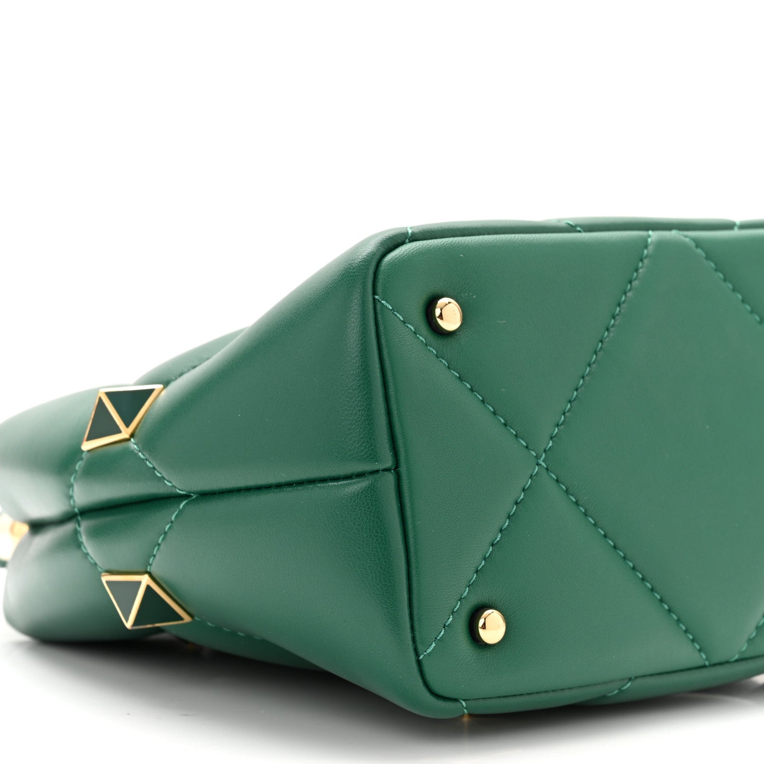 Valentino Garavani Nappa Enamel Small Roman Stud The Handle Bag Jungle 8 of 9