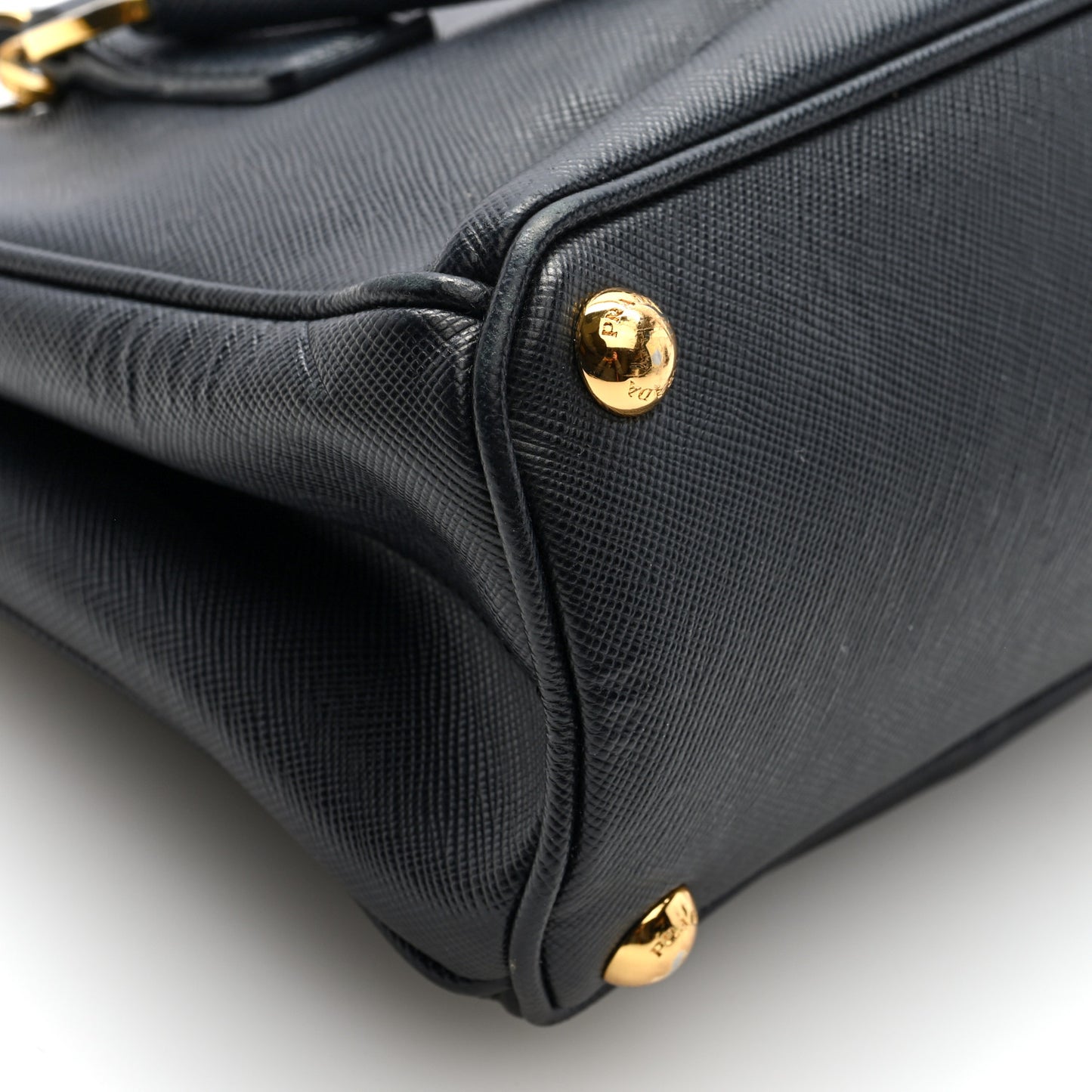Saffiano Micro Galleria Double Zip Tote Black