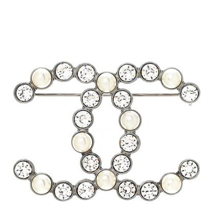Chanel Pearl Crystal Bright Young Things CC Brooch Silver 1 of 5
