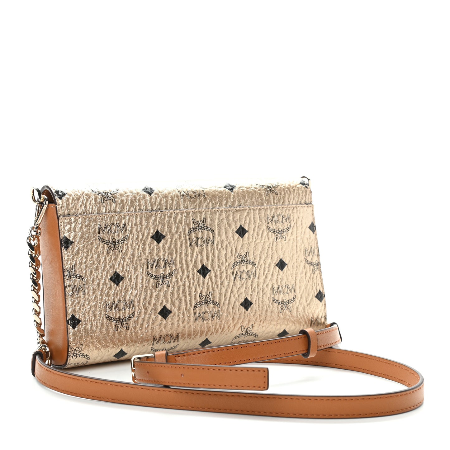 Metallic Visetos Medium Millie Crossbody Bag Berlin Gold