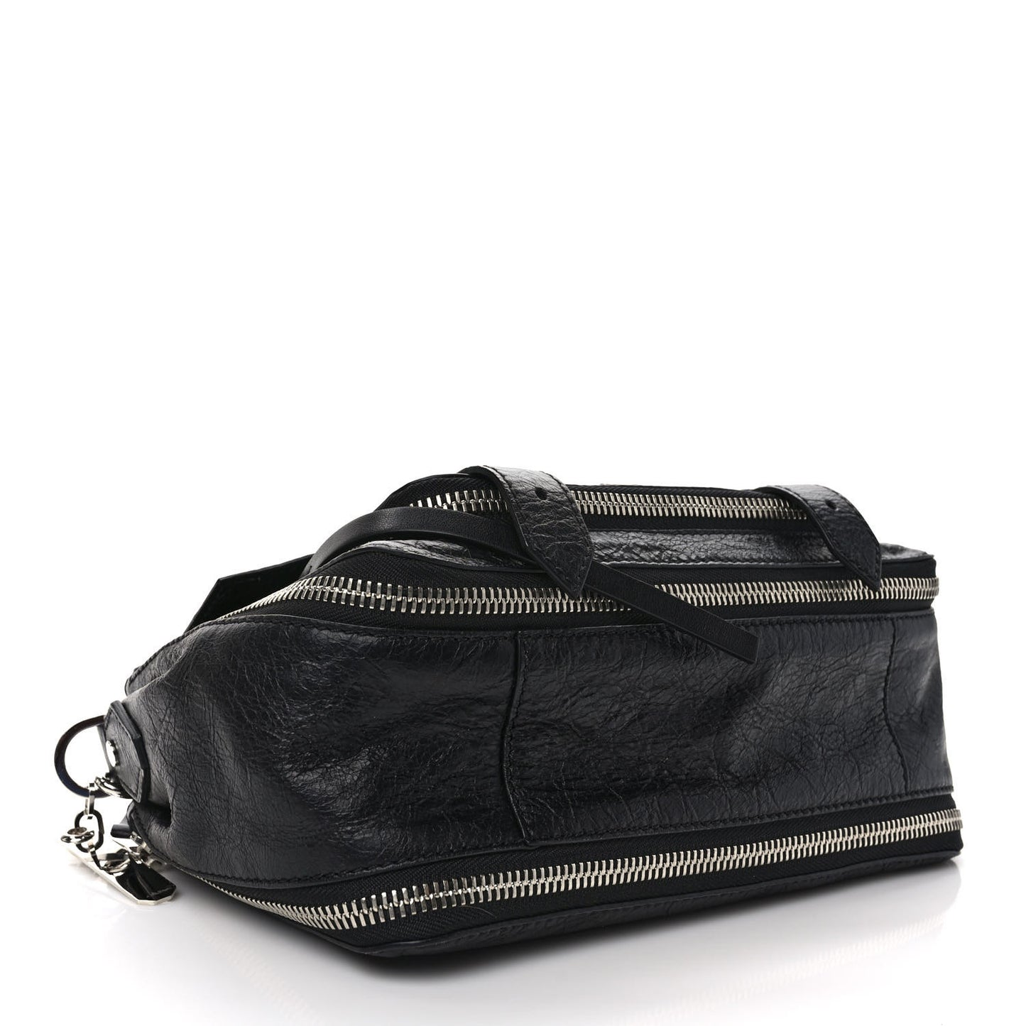 Crinkled Calfskin Tiny PS1 Satchel Black