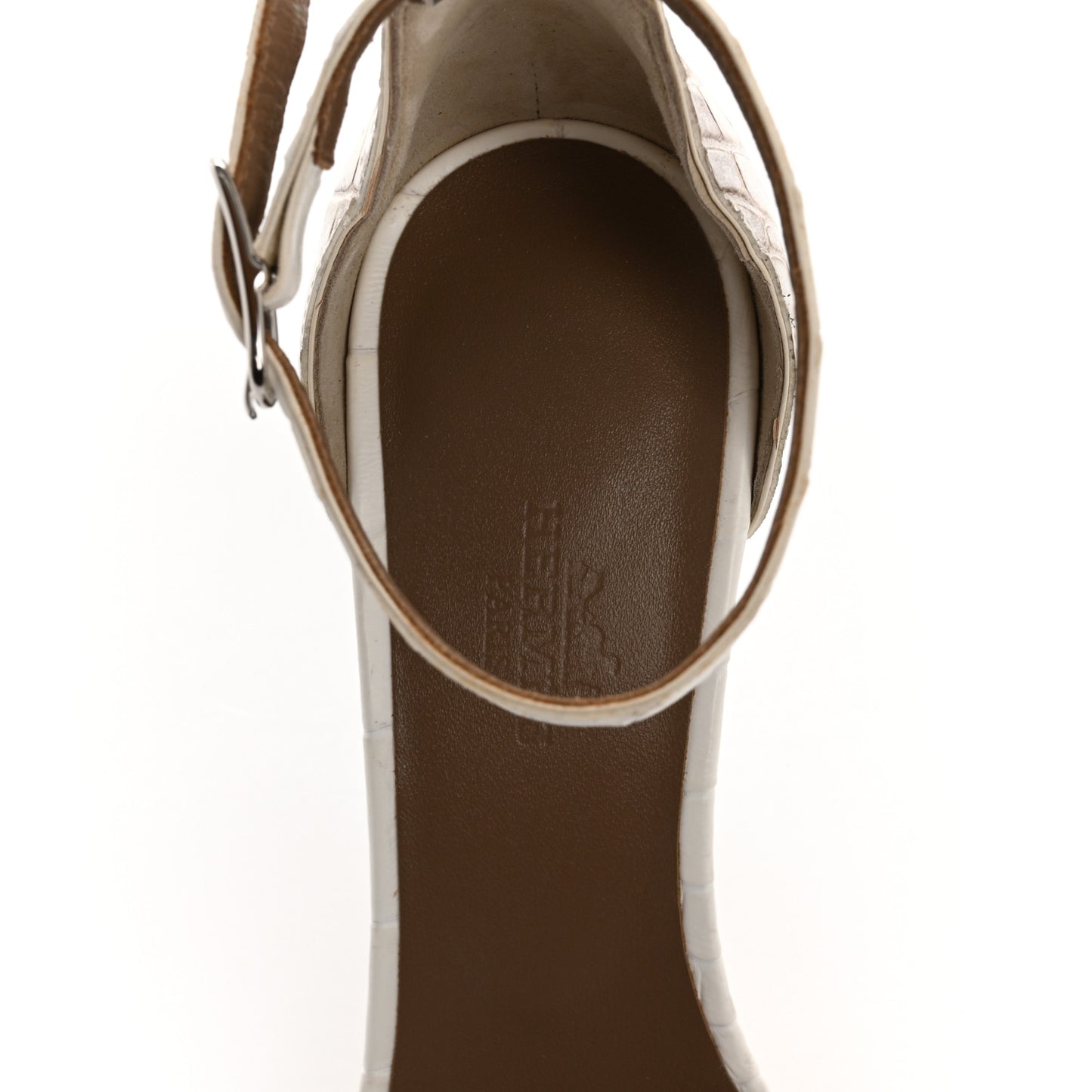 Matte Niloticus Crocodile Himalaya Premiere 105 Sandals 35.5 White