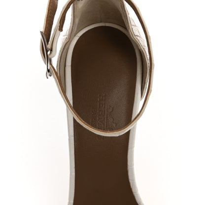 Hermes Matte Niloticus Crocodile Himalaya Premiere 105 Sandals 35.5 White 7 of 10