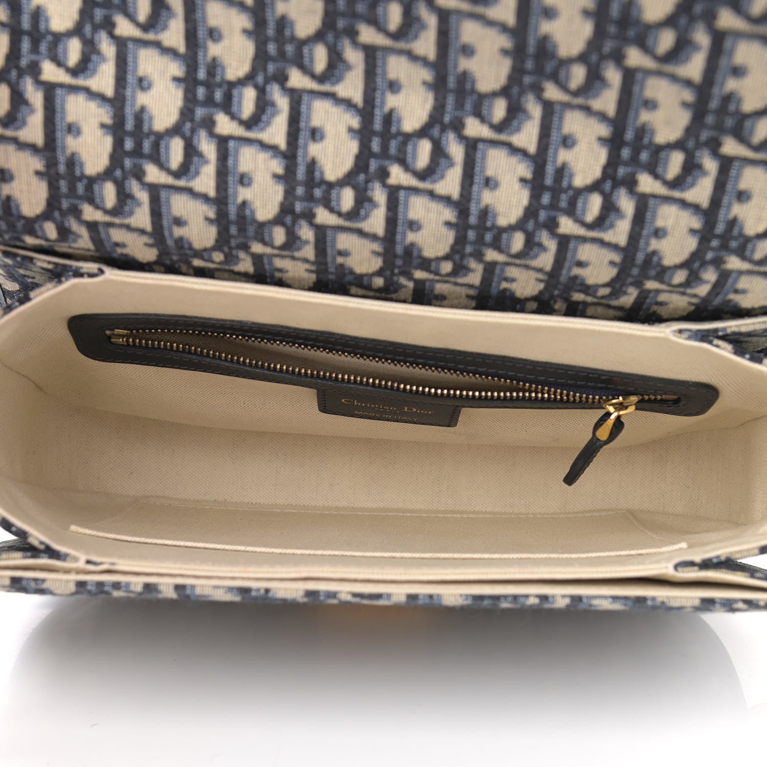 Christian Dior Oblique Flap Bag Navy Blue 5 of 11