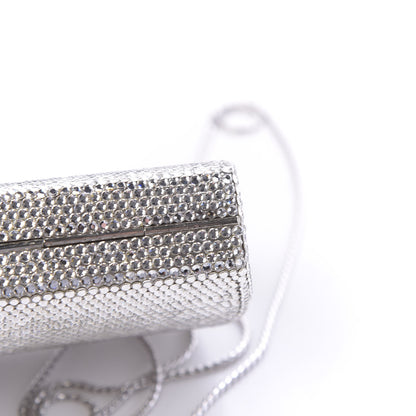 Judith Leiber Swarovski Crystal Minaudiere Clutch Silver 9 of 12