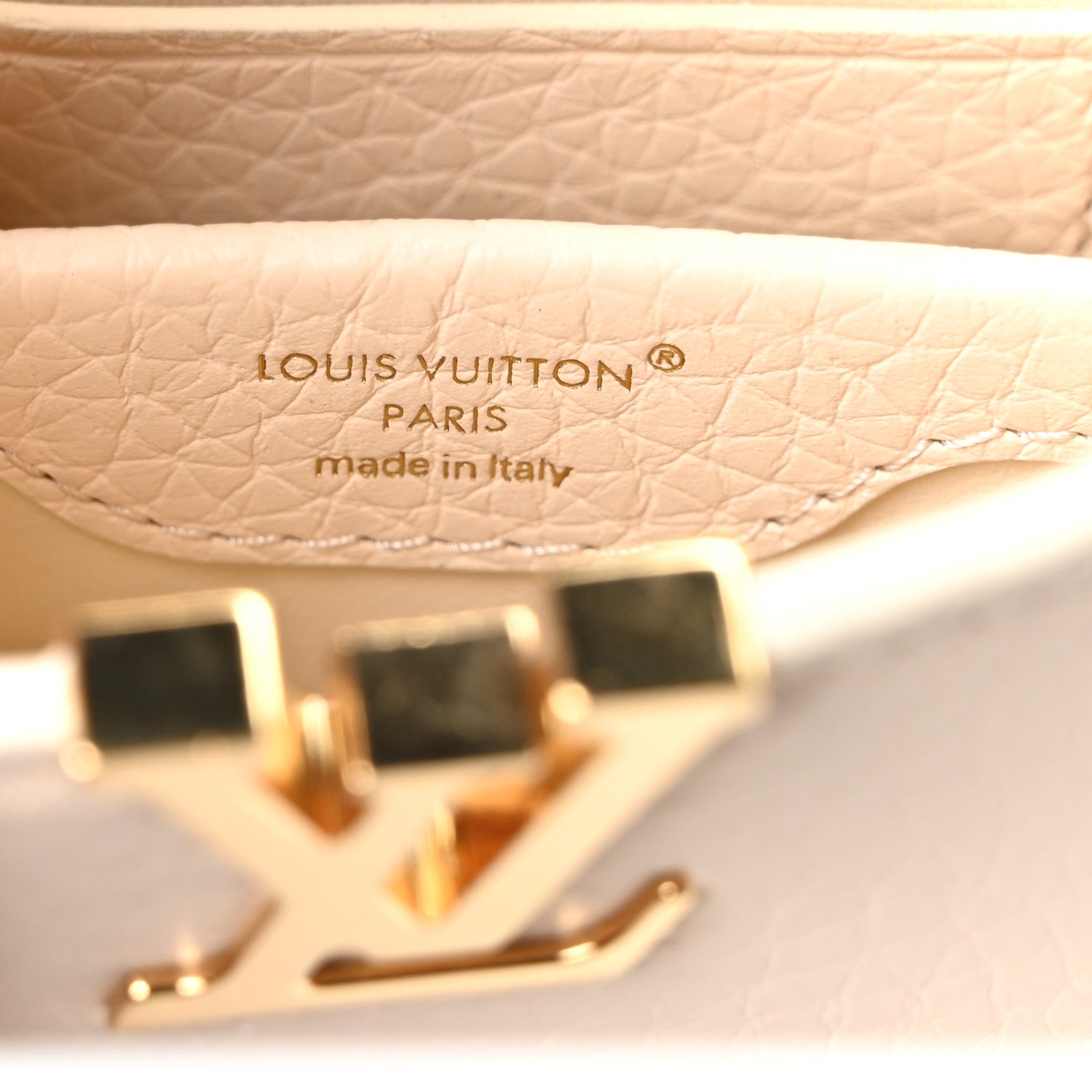 Louis Vuitton Taurillon Capucines Micro Bag Charm Beige 6 of 9