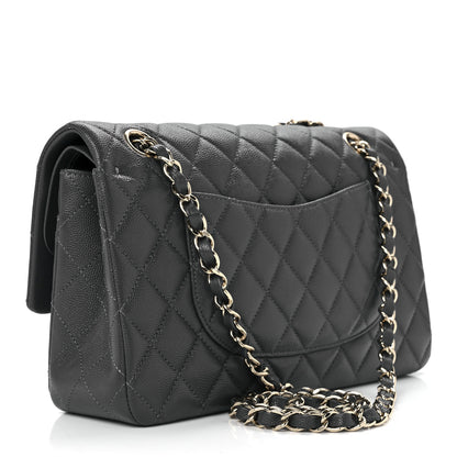 Chanel Caviar Quilted Medium Double Flap Dark Grey 2 of 12