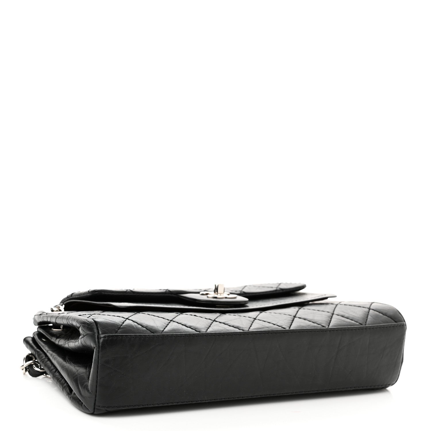 Chanel Aged Calfskin Quilted Medium Accordion Flap Black 3 of 9