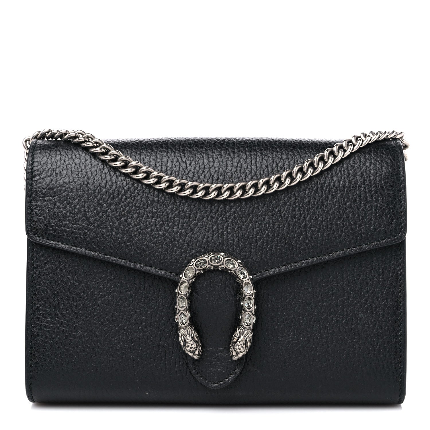 Gucci Calfskin Mini Dionysus Chain Wallet Black 1 of 14