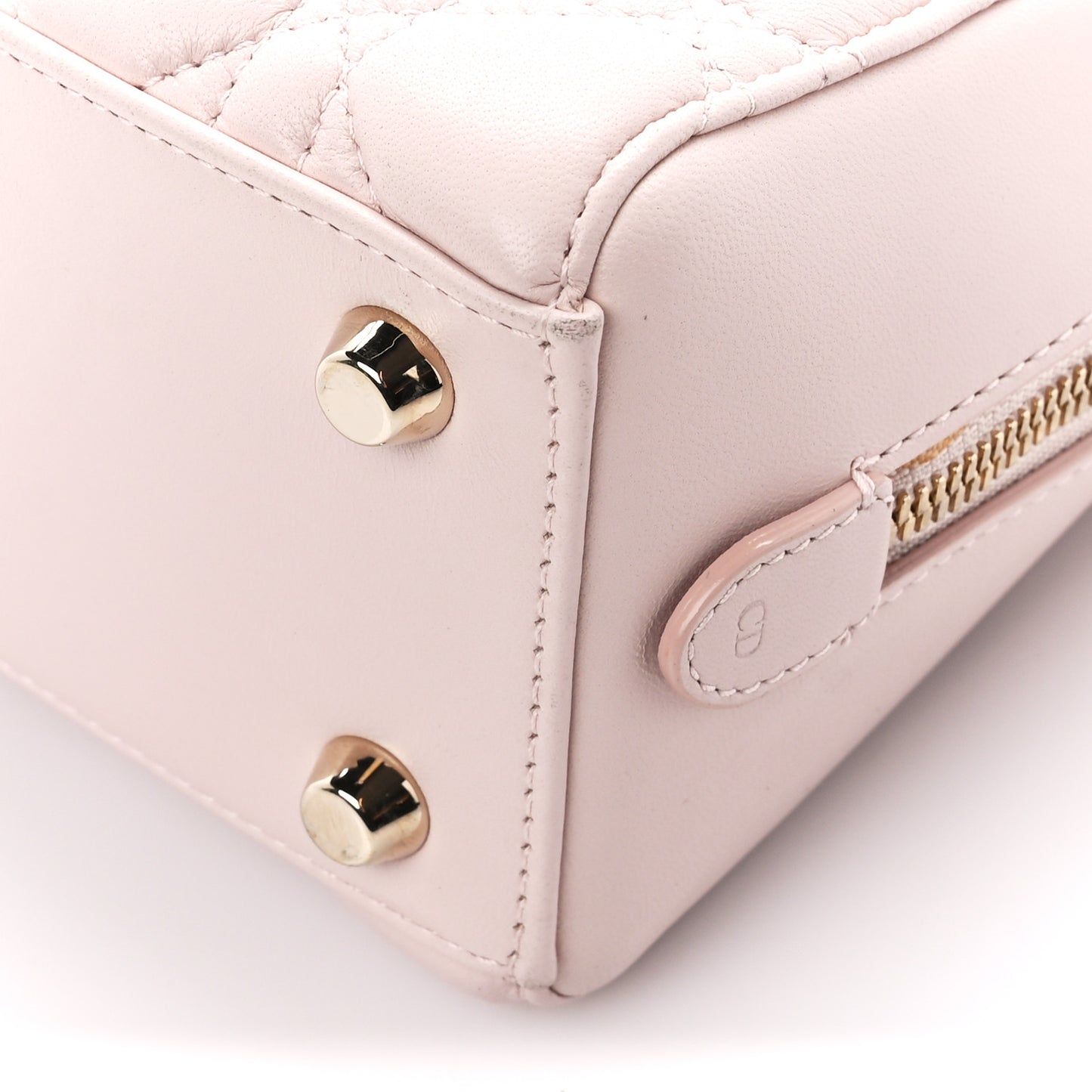 Lambskin Cannage Lily Tote Light Pink