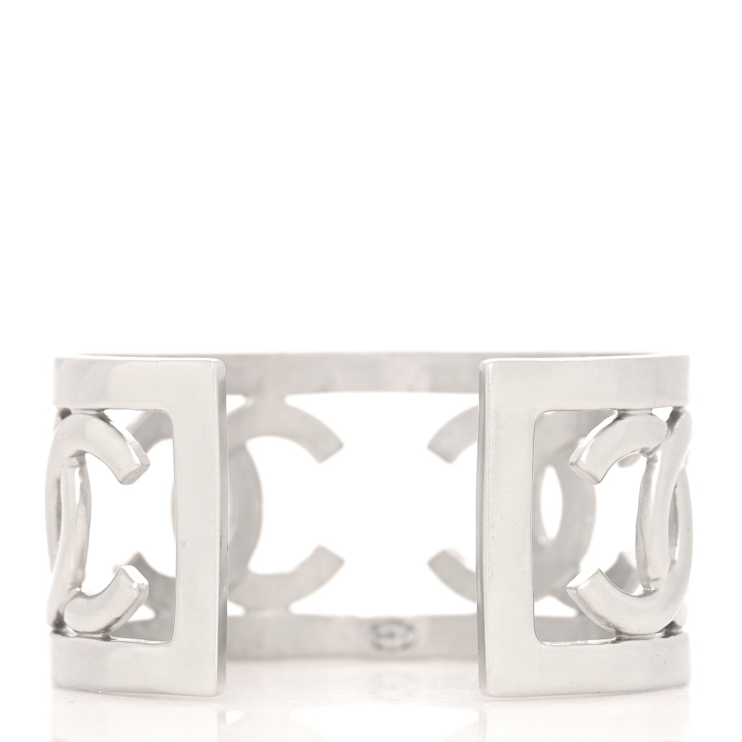 Chanel Metal CC Cuff Silver 3 of 4